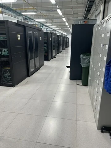 Server racks in a data center