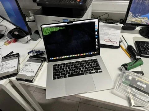 IT maintenance: laptop, hard drives and tools