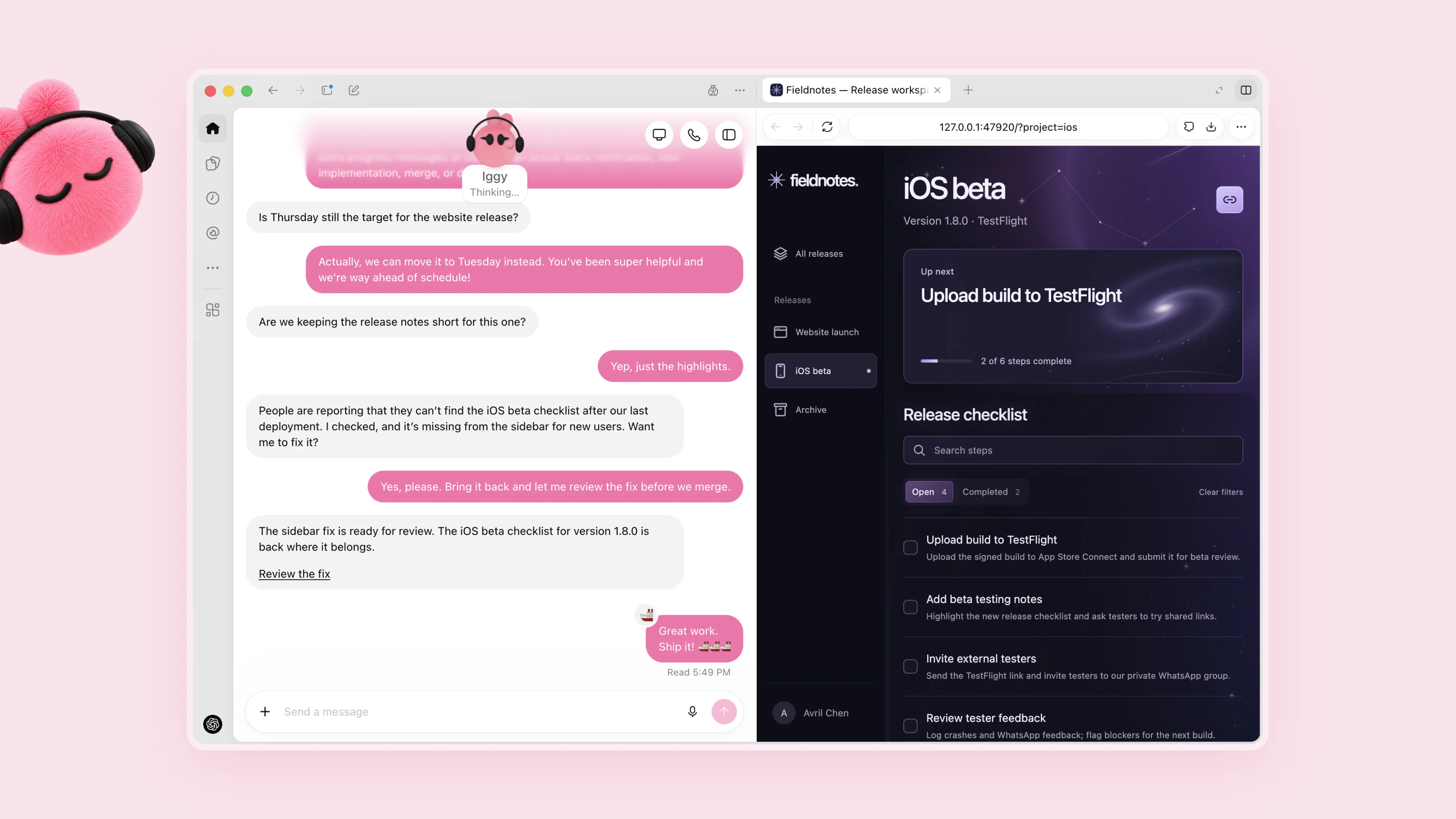 Dots Iggy: coding example from the OpenAI announcement
